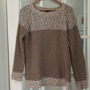 Soft taupe and cream sweater